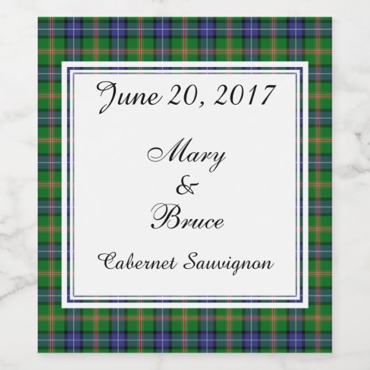 Jones Scottish Wedding Wine Label Weinetikett (Einzelnes Label)