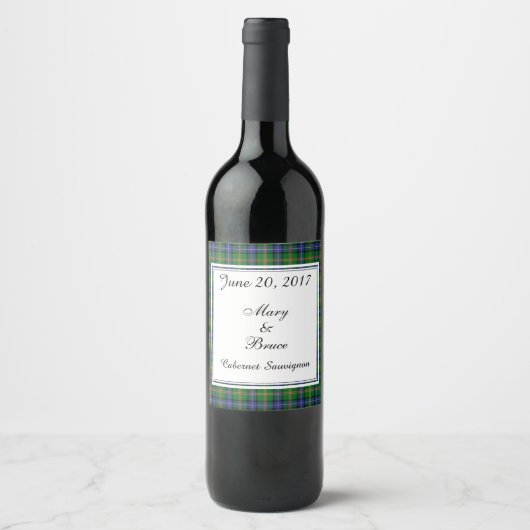 Jones Scottish Wedding Wine Label Weinetikett (Vorderseite)