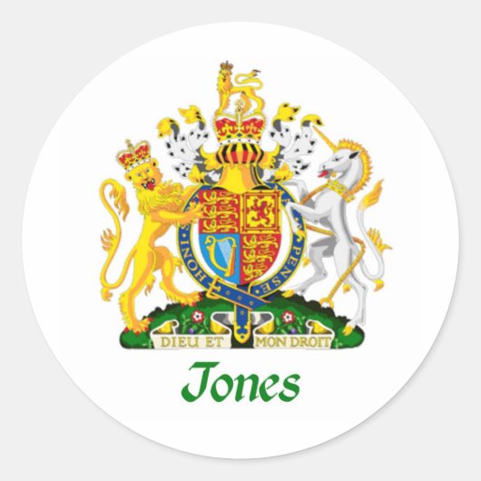 Jones Shield aus Großbritannien Runder Aufkleber (Vorderseite)