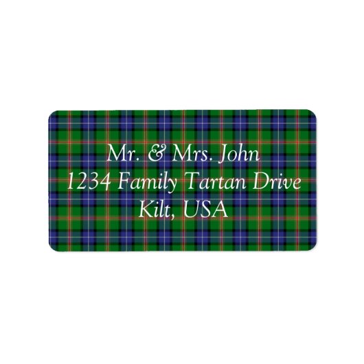 Jones Tartan Label Adressaufkleber (Vorne)