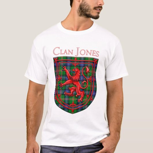 Jones Tartan Scottish Kariert Lion Rampant T-Shirt (Vorderseite)