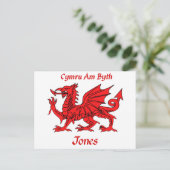 Jones Welsh Dragon Postkarte (Stehend Vorderseite)