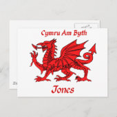 Jones Welsh Dragon Postkarte (Vorne/Hinten)