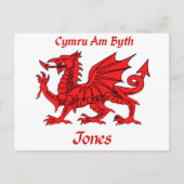 Jones Welsh Dragon Postkarte (Vorderseite)