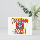 Jonesboro Rocks ! (rot) Postkarte (Stehend Vorderseite)