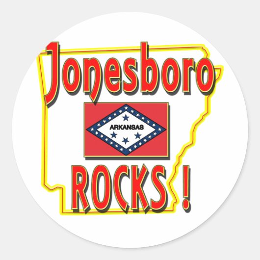 Jonesboro Rocks ! (rot) Runder Aufkleber (Vorderseite)