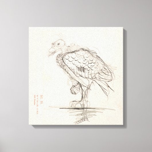 Jonge vogel, staar links op én poot, Jan Ma Leinwanddruck (Vorderseite)