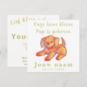 Jongen, meisje geboortekaartje, golden retriever, (Vorne/Hinten)