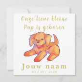 Jongen, meisje geboortekaartje, golden retriever, (Vorderseite)