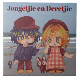 Jongetjie en Deretjie Chibi  Fliese