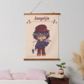 Jongetjie, jongen chibi. wandteppich mit holzrahmen (Schlafzimmer)