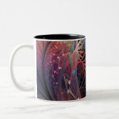 Jonglage Abstract Modern Fantasy Fractal Art Zweifarbige Tasse (Links)
