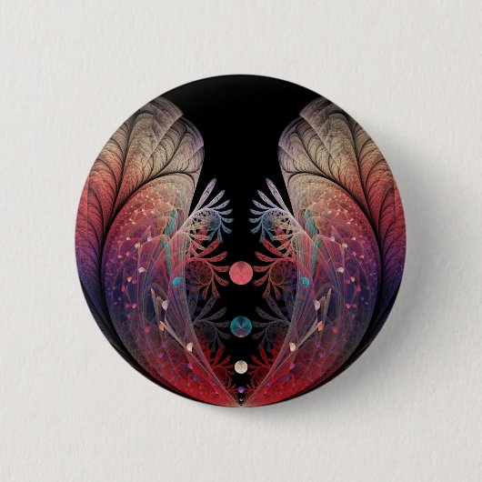 Jonglage Abstrakt Modern Fantasy Fraktal Art Button (Vorderseite)