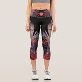 Jonglage Abstrakt Modern Fantasy Fraktal Art Capri Leggings (Vorderseite)
