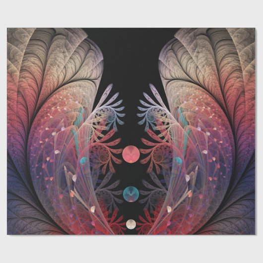 Jonglage Abstrakt Modern Fantasy Fraktal Art Geschenkpapier (Flach)