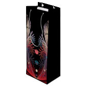 Jonglage Abstrakt Modern Fantasy Fraktal Art Geschenktüte Für Weinflaschen (Rückseite Schrägansicht)