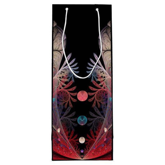 Jonglage Abstrakt Modern Fantasy Fraktal Art Geschenktüte Für Weinflaschen (Rückseite)