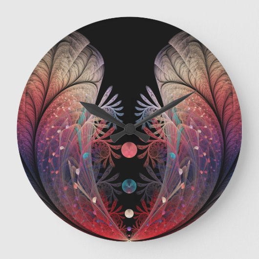 Jonglage Abstrakt Modern Fantasy Fraktal Art Große Wanduhr (Vorderseite)