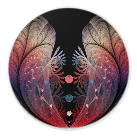 Jonglage Abstrakt Modern Fantasy Fraktal Art Keramikknauf (Vorderseite)