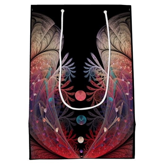 Jonglage Abstrakt Modern Fantasy Fraktal Art Mittlere Geschenktüte (Rückseite)