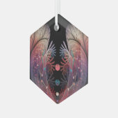 Jonglage Abstrakt Modern Fantasy Fraktal Art Ornament Aus Glas (Vorderseite Links)