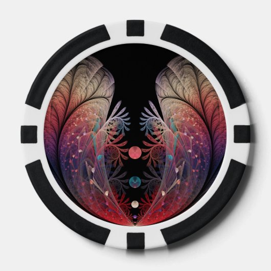 Jonglage Abstrakt Modern Fantasy Fraktal Art Pokerchips (Vorderseite)
