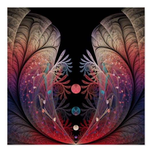 Jonglage Abstrakt Modern Fantasy Fraktal Art Poster (Vorderseite)