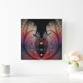 Jonglage Abstrakt Modern Fantasy Fraktal Art Quadratische Wanduhr (Zuhause)