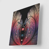 Jonglage Abstrakt Modern Fantasy Fraktal Art Quadratische Wanduhr (Winkel)