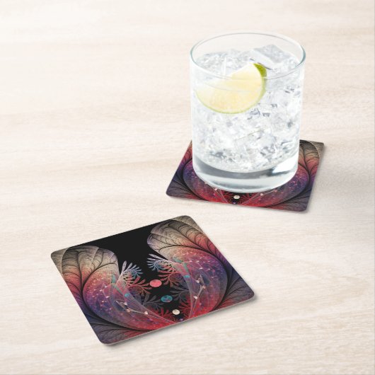 Jonglage Abstrakt Modern Fantasy Fraktal Art Rechteckiger Pappuntersetzer (Vor Ort)