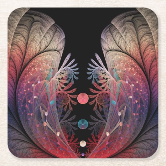 Jonglage Abstrakt Modern Fantasy Fraktal Art Rechteckiger Pappuntersetzer (Vorderseite)