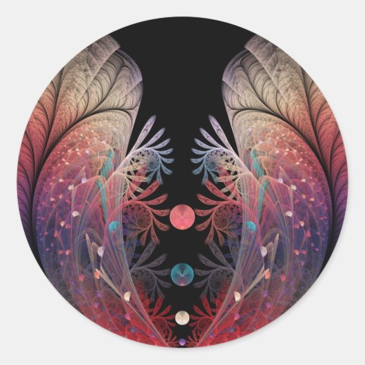 Jonglage Abstrakt Modern Fantasy Fraktal Art Runder Aufkleber (Vorderseite)