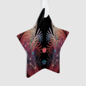 Jonglage Abstrakt Modern Fantasy Fraktal Art Star Ornament (Vorderseite)