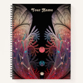 Jonglage Abstrakt Modern Fantasy Fraktal Name Notizblock (Vorderseite)