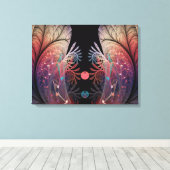 Jonglage Abstrakt Modern Fantasy Fraktal Triptych Leinwanddruck (Insitu (Holzboden))