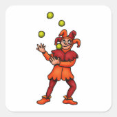 Jongleur Quadratischer Aufkleber (Vorderseite)