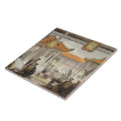 Jongleure, die im Gericht des P einer Mandarine Fliese (Seite)