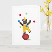 Jonglieren Sie Teddybär-Glückwunsch-Karte Karte (Gelbe Blume)