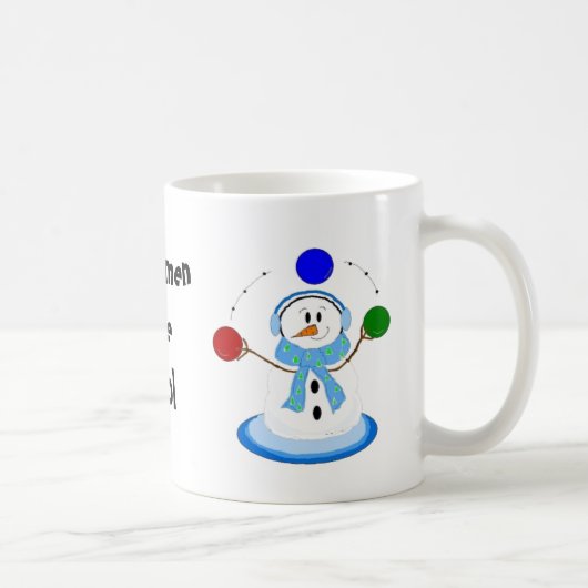 Jonglierende Schneemänner sind cool Kaffeetasse (Rechts)