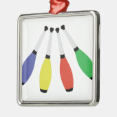 Jonglierende Vereine Silbernes Ornament (Links)