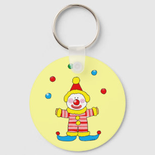 Jonglierender Cartoon-Partyclown Schlüsselanhänger