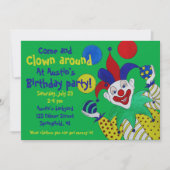 Jonglierender Clown-Geburtstag Einladung (Vorderseite)