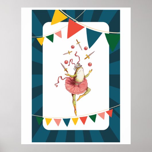 Jonglierender Frosch Poster (Vorne)