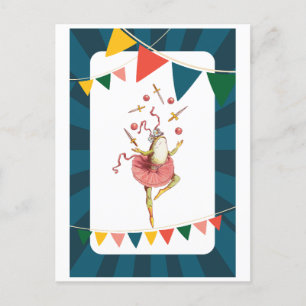 Jonglierender Frosch Postkarte