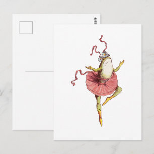 Jonglierender Frosch, vintage lustige Tierillustra Postkarte