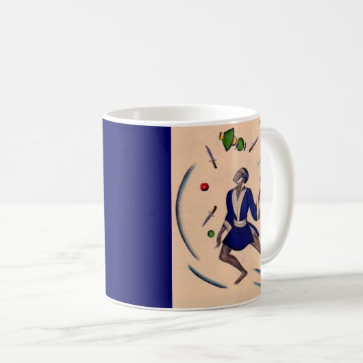 jonglierender Jongleur Kaffeetasse (VorderseiteRechts)