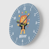 Jonglierender Löwe Kind Blauwanduhr Große Wanduhr (Winkel)