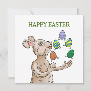 Jonglierender Osterhase Osternkarte Feiertagskarte