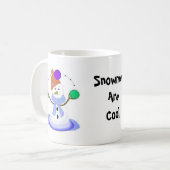 Jonglierender Schneemann Kaffeetasse (Vorderseite Links)