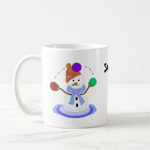 Jonglierender Schneemann Kaffeetasse